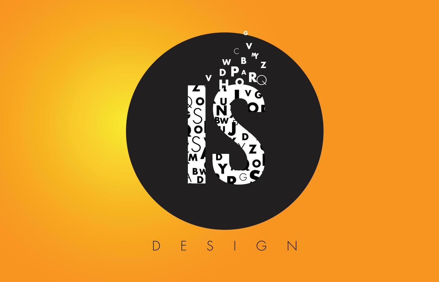 is een logo gemaakt van kleine letters met zwarte cirkel en gele achtergrond. vector