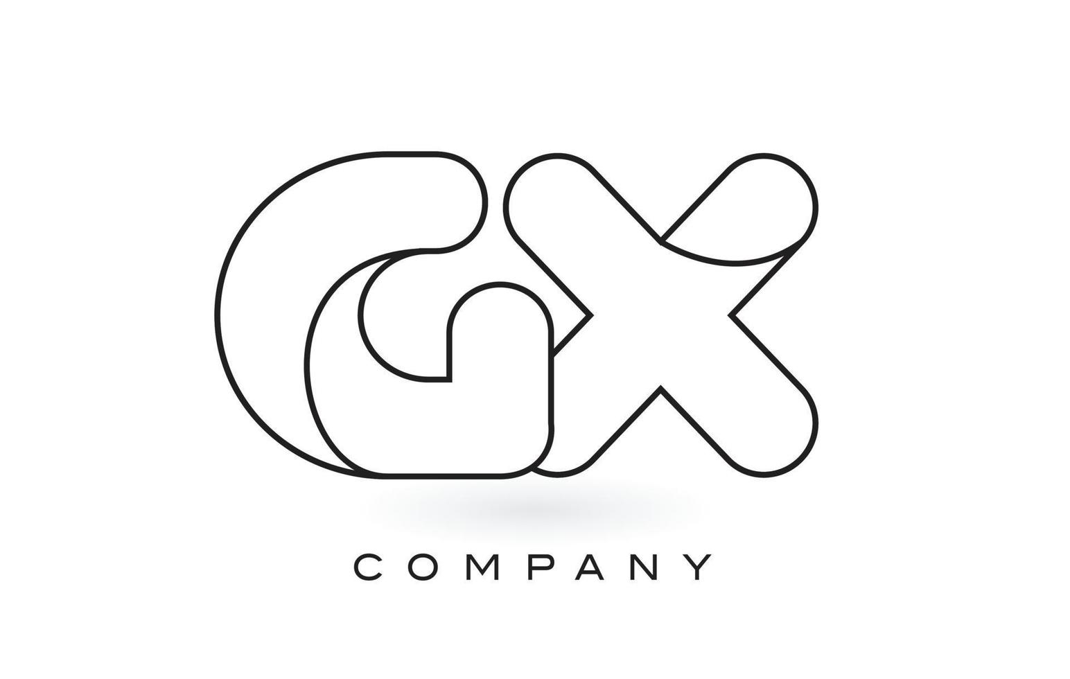 gx monogram letter logo met dunne zwarte monogram omtrek contour. moderne trendy brief ontwerp vector. vector