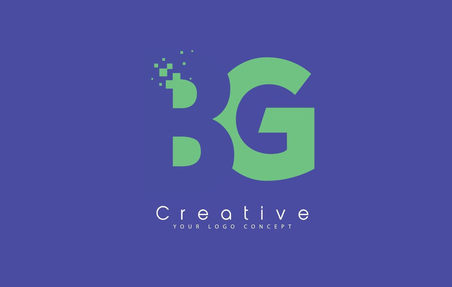 bg letter logo-ontwerp met negatief ruimteconcept. vector