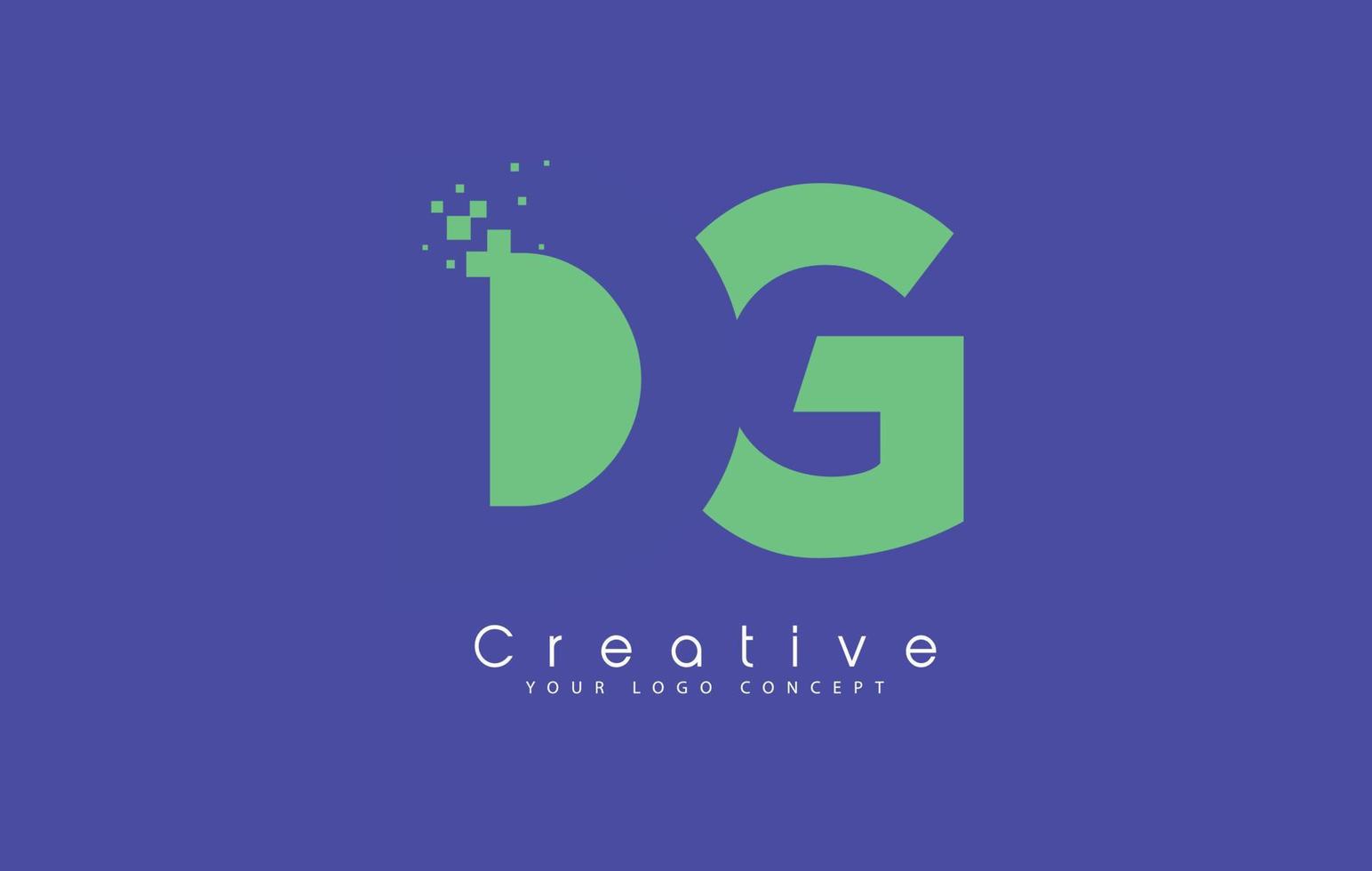 dg letter logo-ontwerp met negatief ruimteconcept. vector