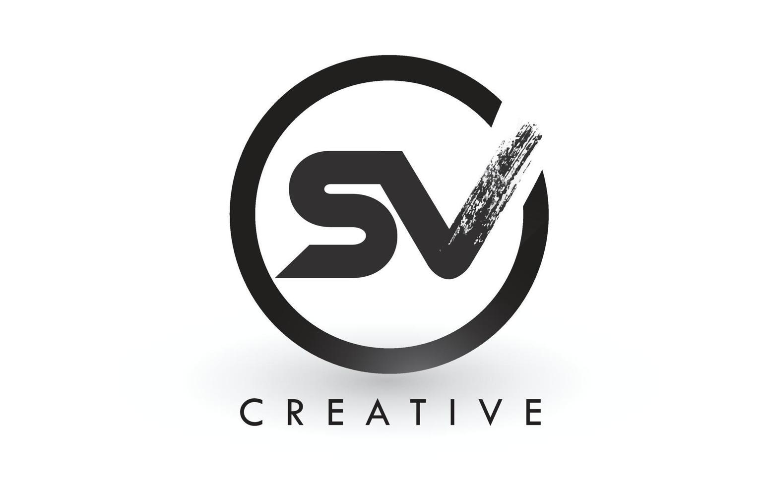 sv borstel brief logo ontwerp. creatieve geborstelde letters pictogram logo. vector