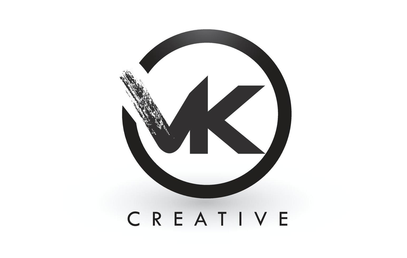 vk borstel letter logo ontwerp. creatieve geborstelde letters pictogram logo. vector
