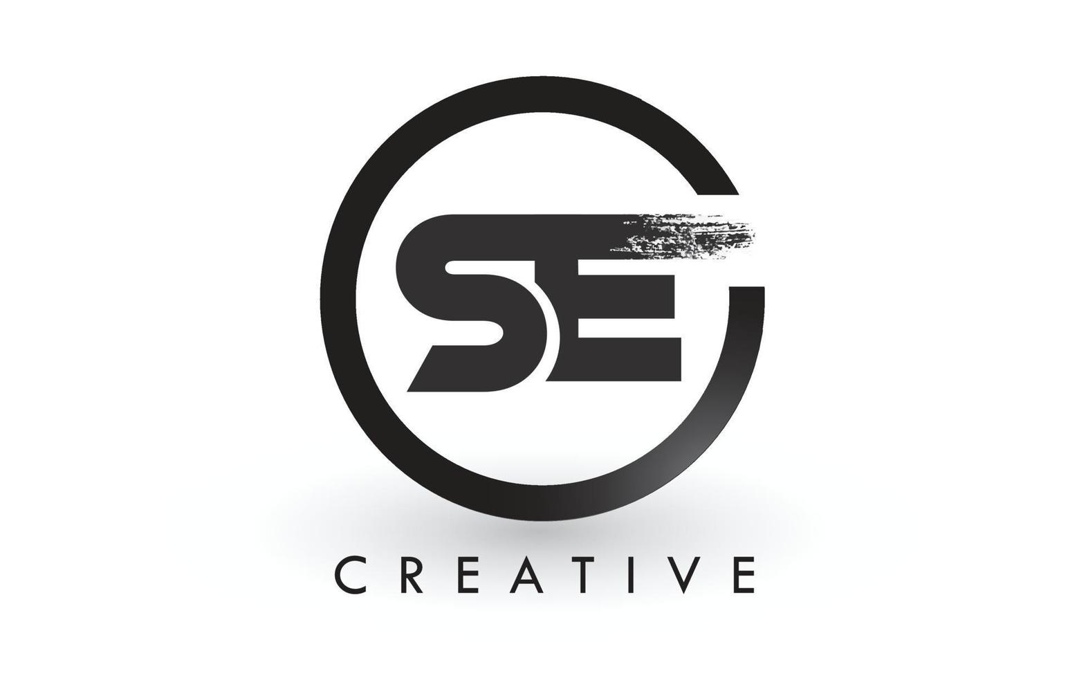 se borstel brief logo ontwerp. creatieve geborstelde letters pictogram logo. vector