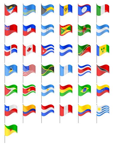 vlaggen Noord en Zuid-Amerika vector illustratie