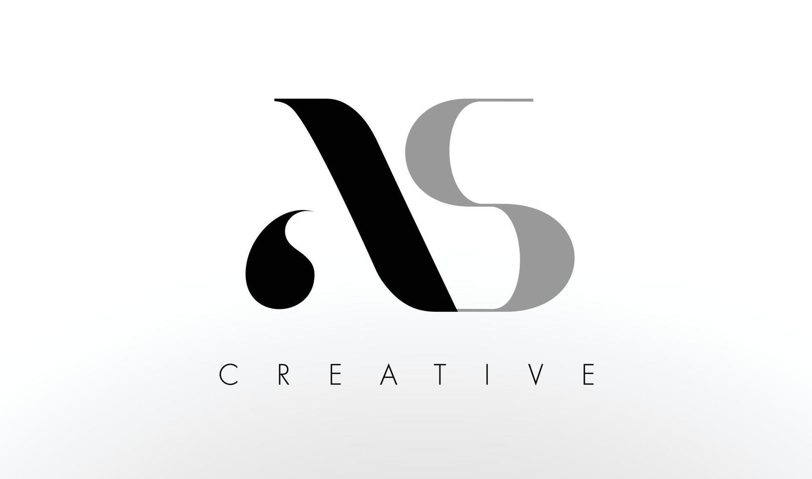 als letter logo-ontwerp. creatief als letters icoon vector