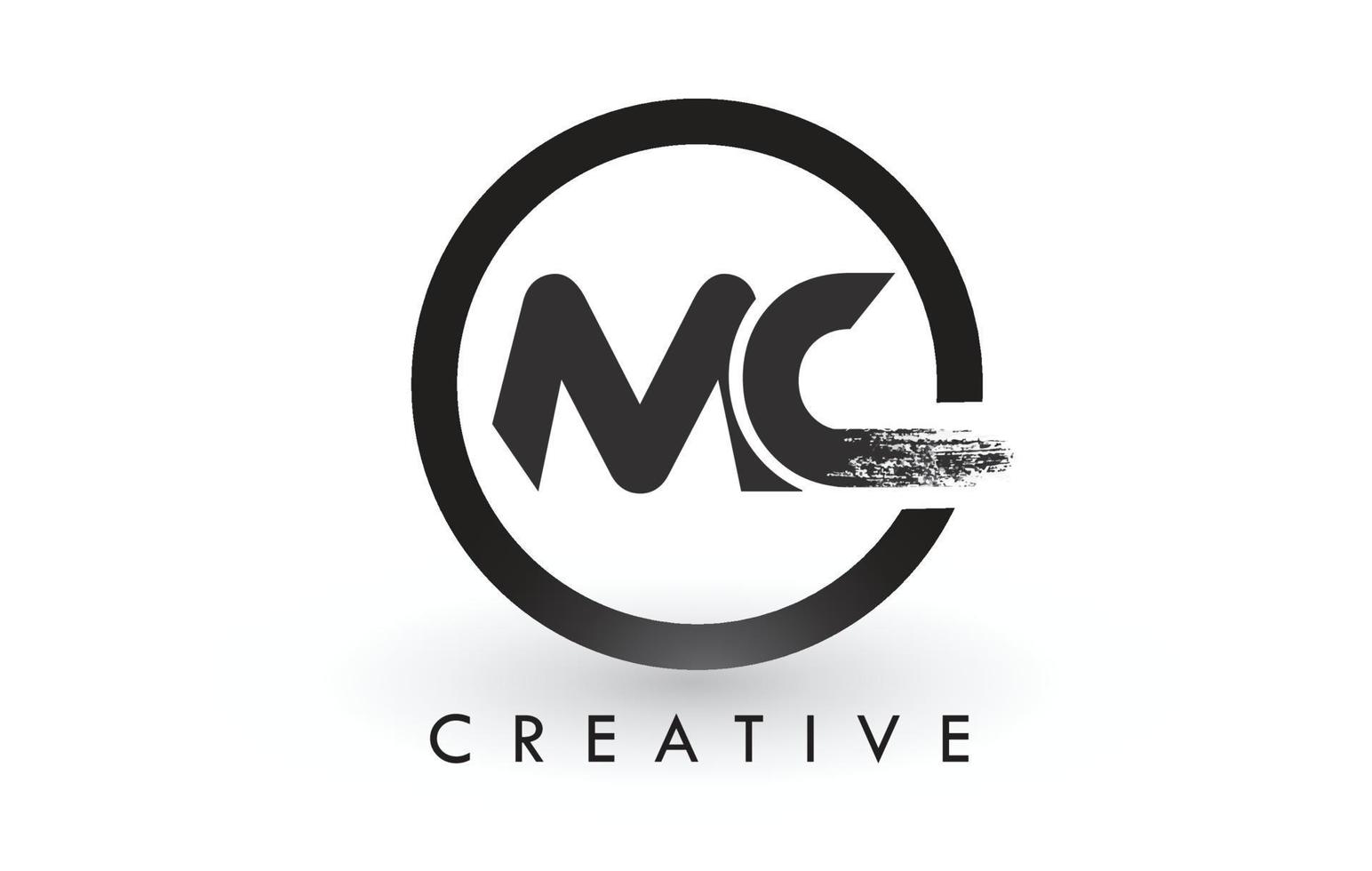mc brush letter logo ontwerp. creatieve geborstelde letters pictogram logo. vector