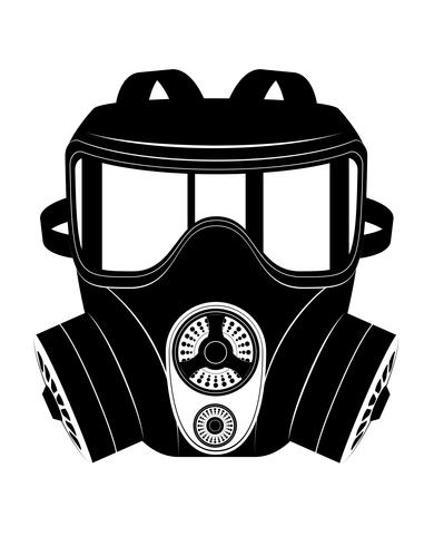 pictogram gasmasker zwart en wit vectorillustratie vector