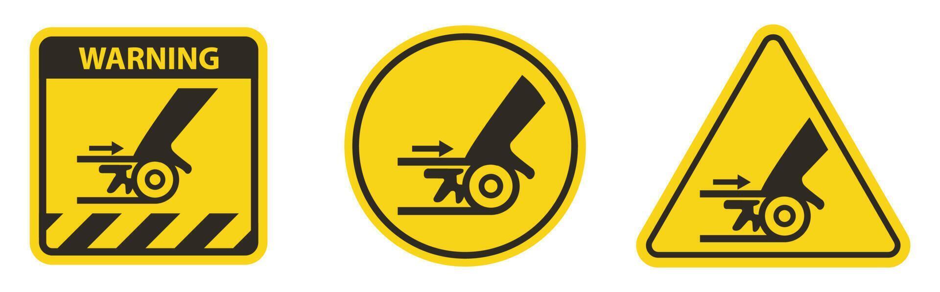 pas op voor het verplaatsen van machines symbool teken isoleren op witte achtergrond, vector illustratie