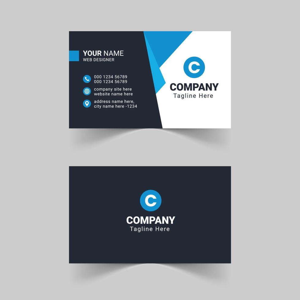 moderne blauwe visitekaartje ontwerpsjabloon, creatief en professioneel visitekaartje, visitekaartje ontwerpsjabloon, zakelijk visitekaartje ontwerp vector