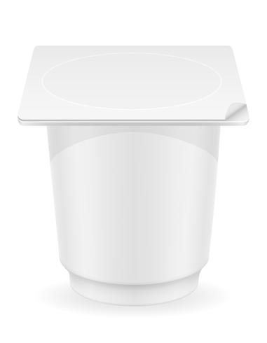 witte plastic container yoghurt vectorillustratie vector