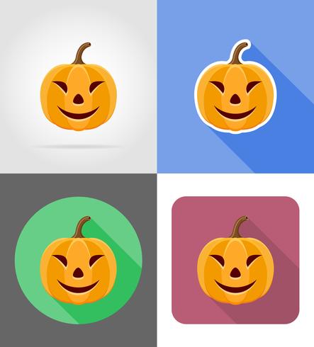 Halloween pompoen plat pictogrammen vector illustratie