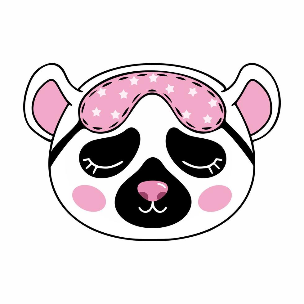 schattige maki in slaapmasker. vectorillustratie met dieren in doodle stijl. vector