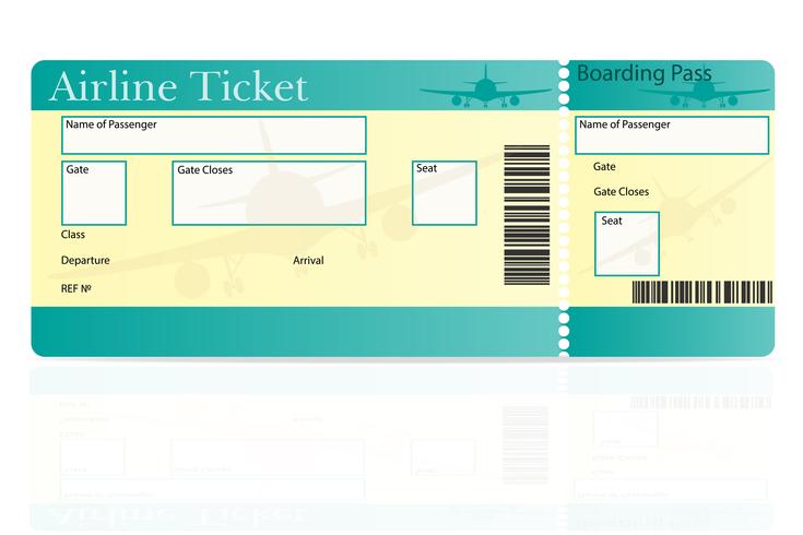 luchtvaartmaatschappij ticket vectorillustratie vector