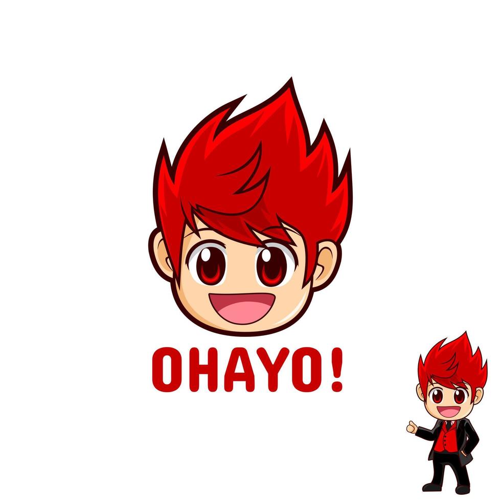 schattige anime chibi-mascotte vector