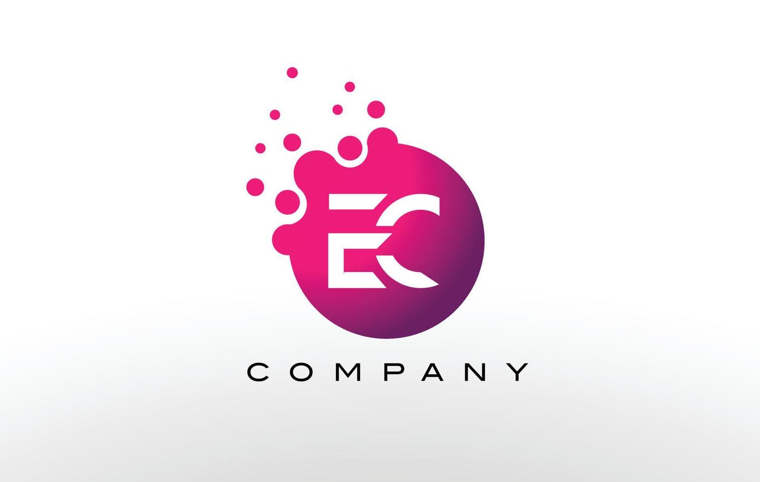ec letter dots logo-ontwerp met creatieve trendy bubbels. vector