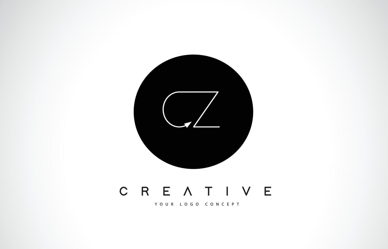 cz cz logo-ontwerp met zwart-wit creatieve tekst brief vector. vector