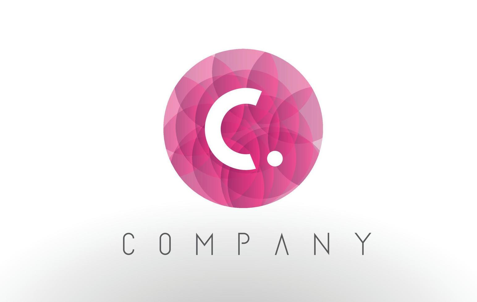 c letter logo-ontwerp met cirkelvormig paars patroon. vector