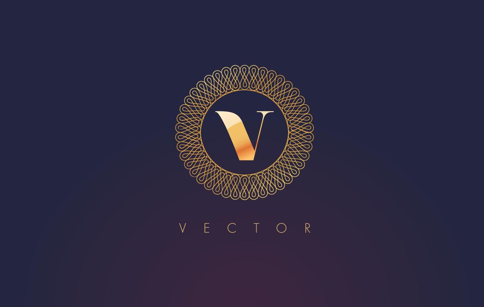 cirkel v-logo. v brief circulaire ontwerp vector
