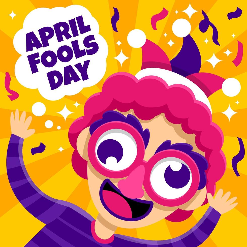 april dwazen dag cartoon concept vector