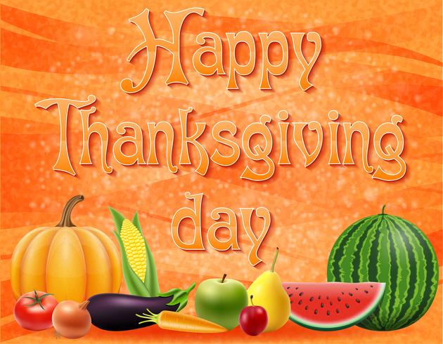 tekst happy thanksgiving day vector illustratie