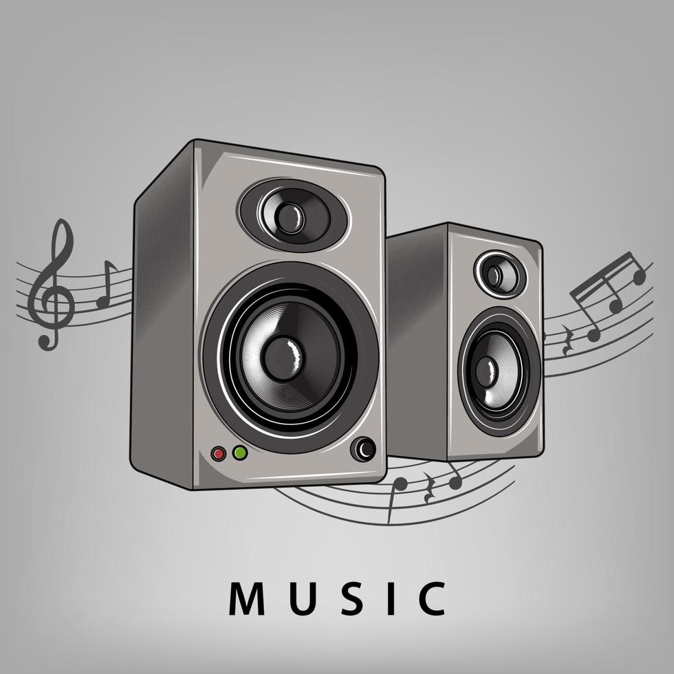muziek luidsprekerpictogram. cartoon illustratie van muziek spreker vector