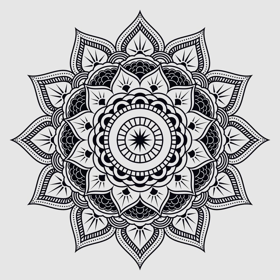 luxe sier mandala ontwerp achtergrond sjabloon vector