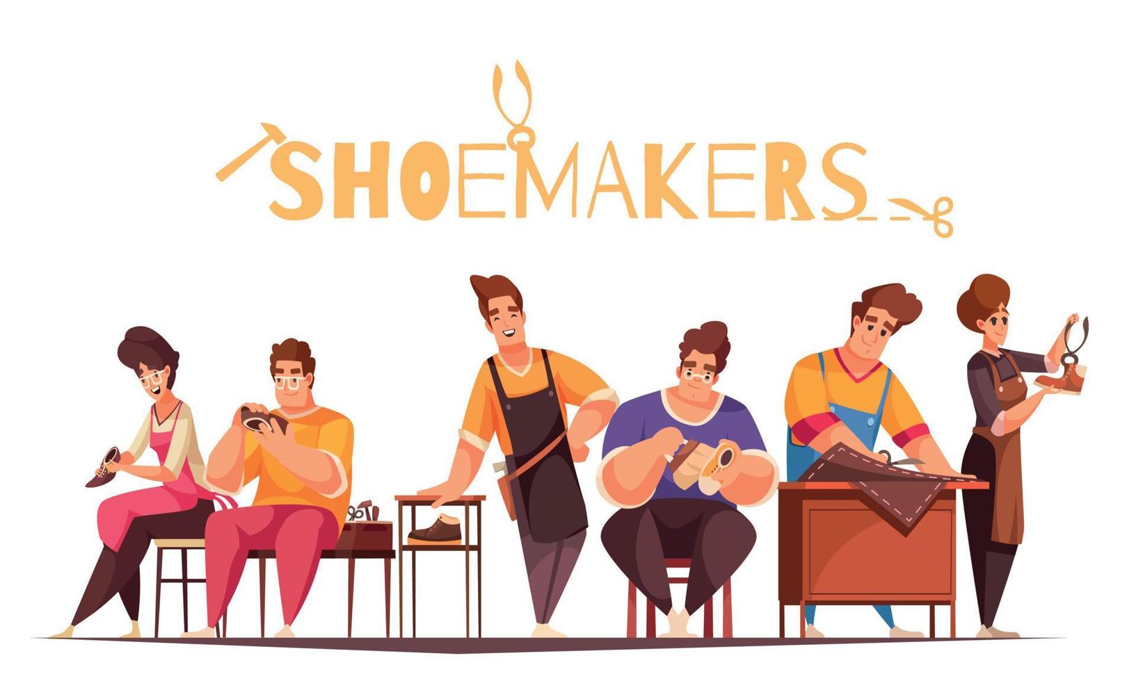 schoenmakers cartoon afbeelding vector