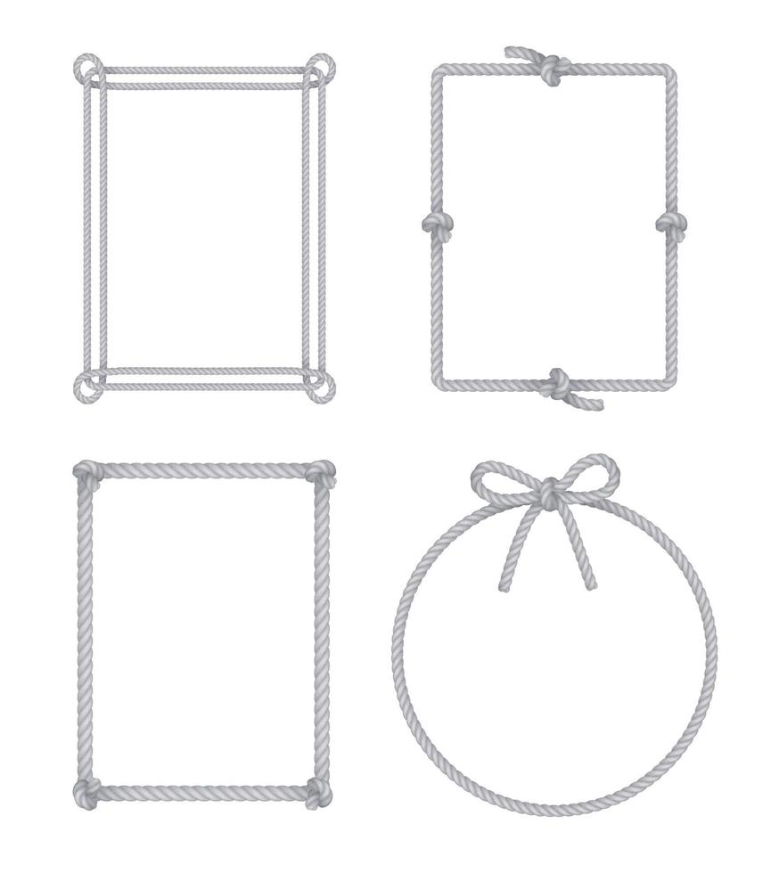 touw knopen frames set vector