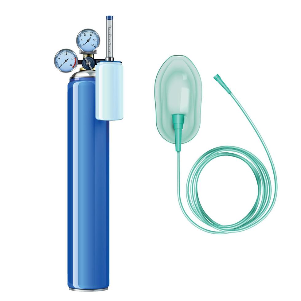 zuurstof medische apparaten set vector