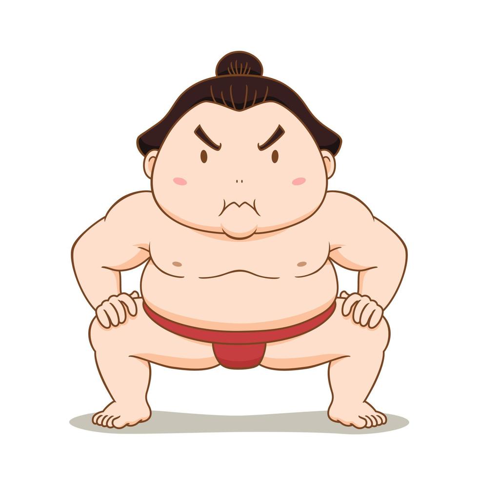 stripfiguur van sumoworstelaar. vector