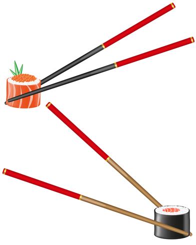 sushi en eetstokjes vector illustratie