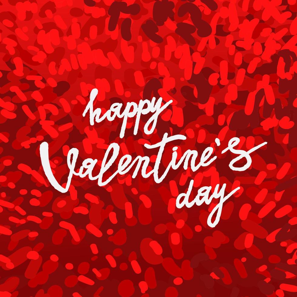 happy Valentijnsdag wenskaart met rode pluizige achtergrond. vectorillustratie. kan worden gebruikt als poster, flyers, uitnodiging, brochure, banners, verkoop vector