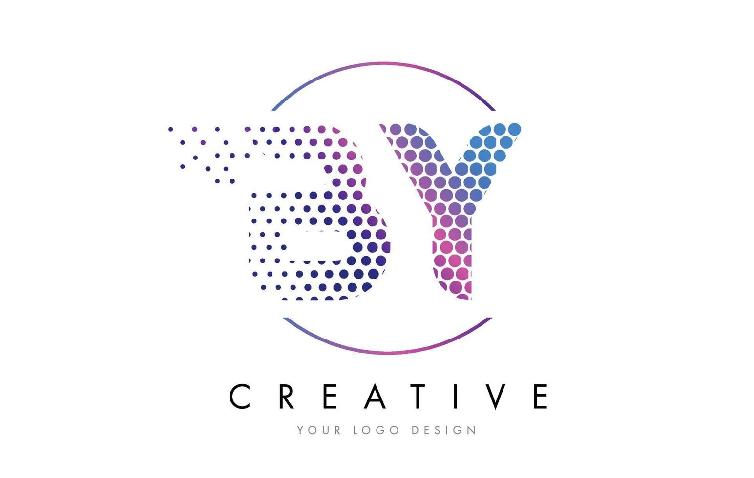 door door roze magenta gestippelde zeepbel letter logo ontwerp vector