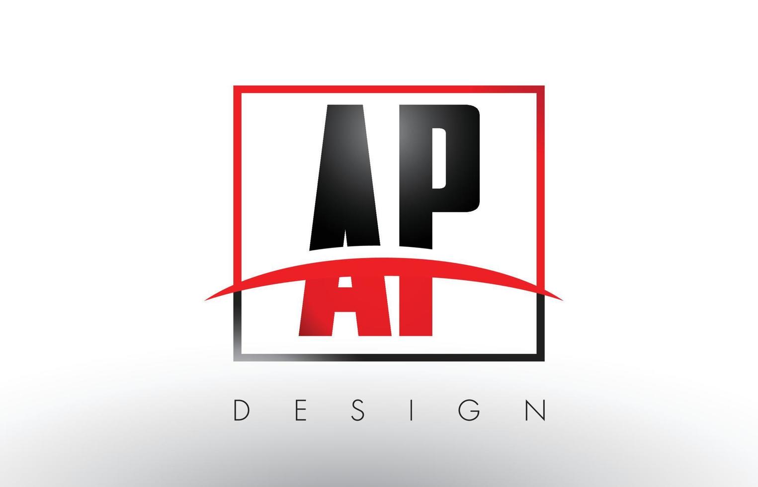 ap ap-logo letters met rode en zwarte kleuren en swoosh. vector