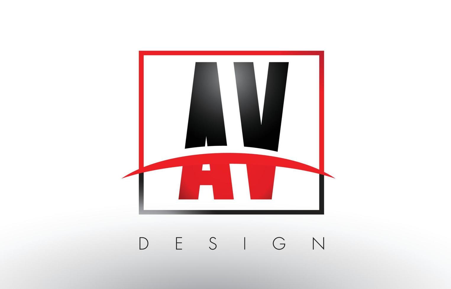 av av-logo letters met rode en zwarte kleuren en swoosh. vector