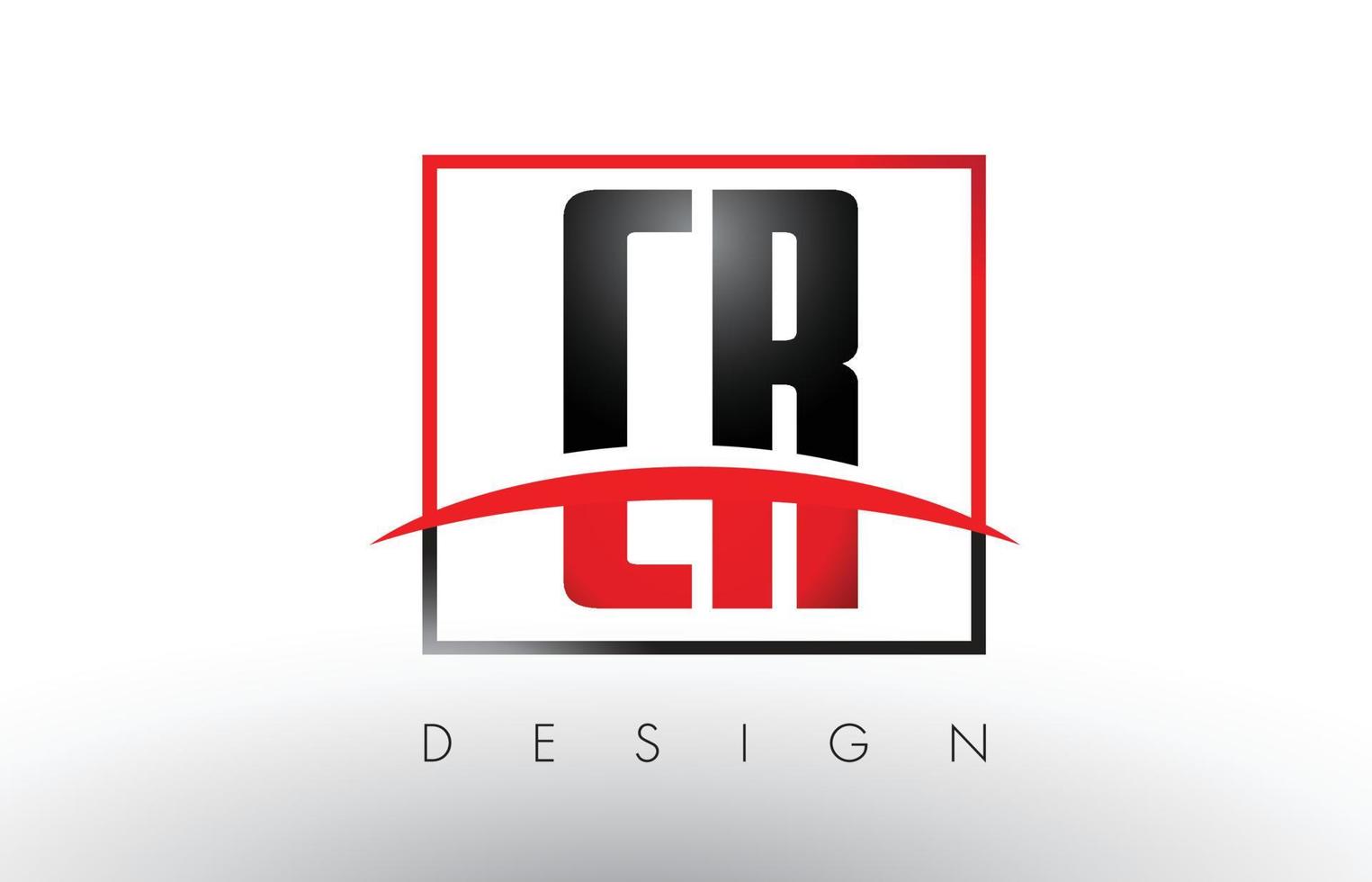 cr cr-logo letters met rode en zwarte kleuren en swoosh. vector