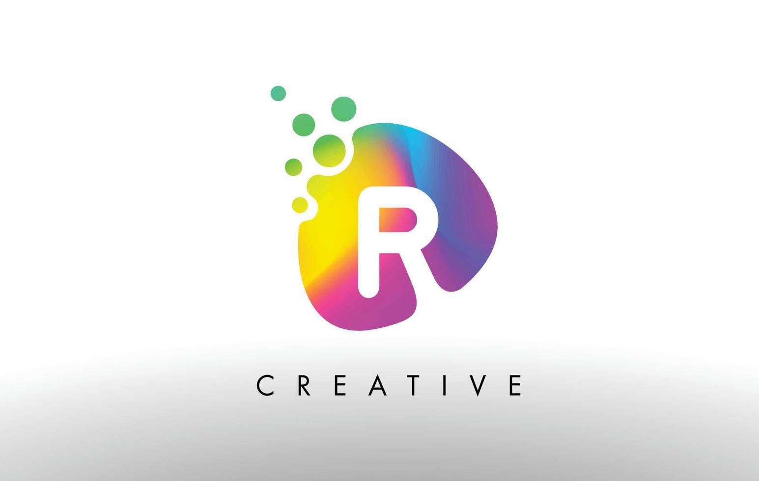 r kleurrijke logo-ontwerpvorm. paarse abstracte vorm letterpictogram. vector