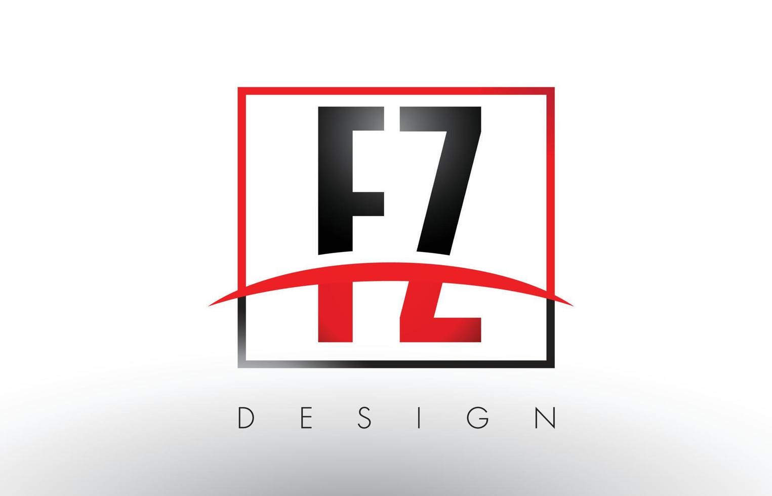 fz fz-logo letters met rode en zwarte kleuren en swoosh. vector