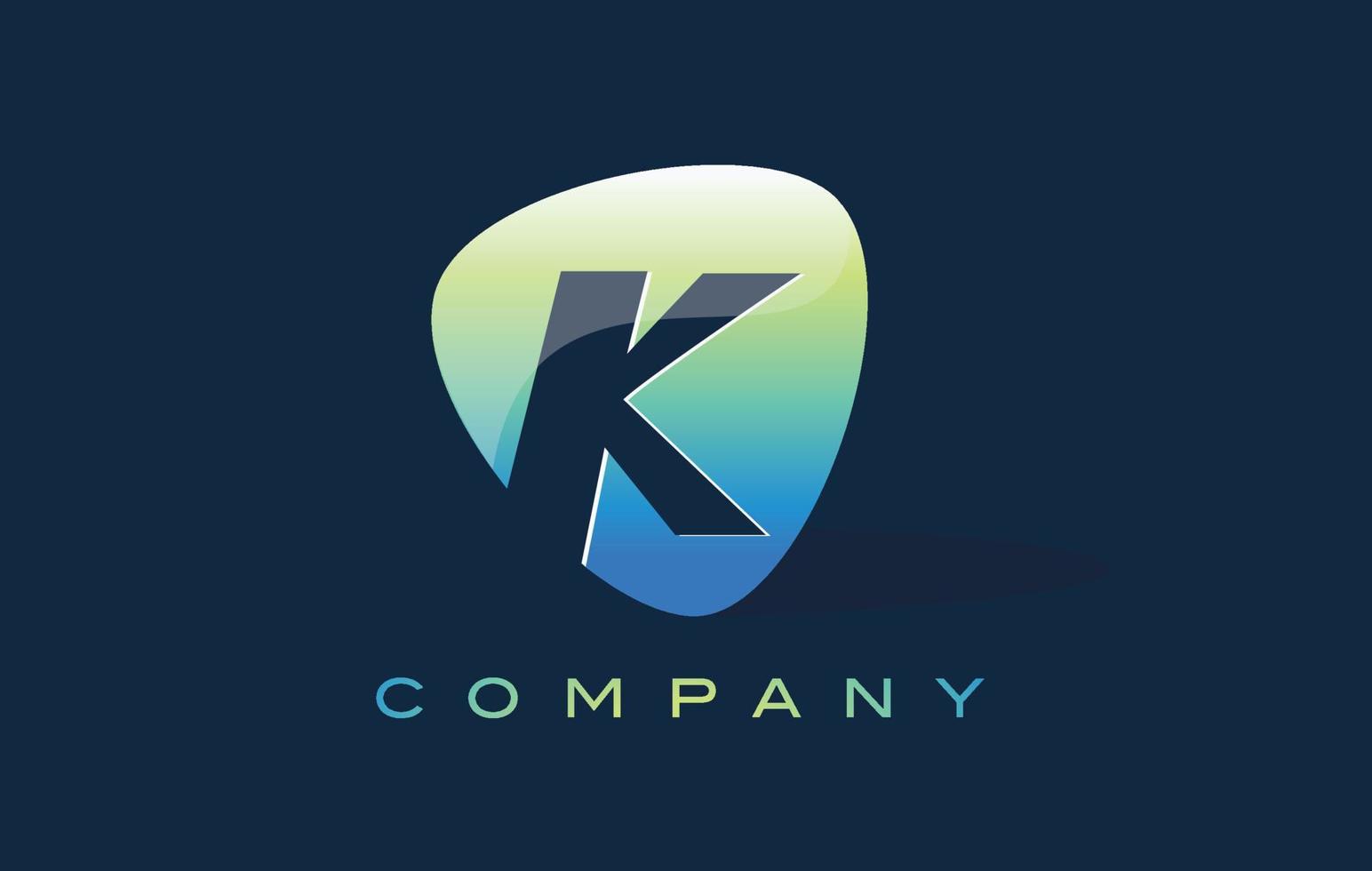 k brief logo. ovale vorm modern design vector