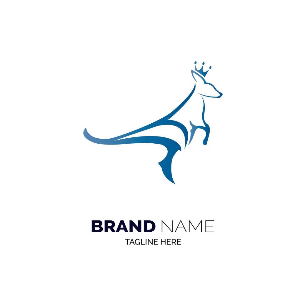 koning kangoeroe logo sjabloonontwerp voor merk of bedrijf en andere vector