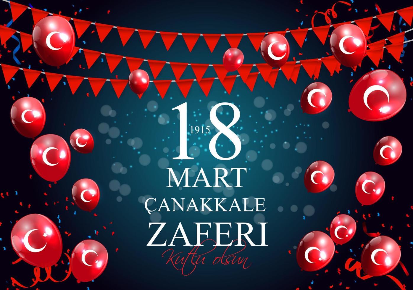 18 maart, canakkale overwinningsdag, Turks. 18 maart canakkale zaferi kutlu olsun. vector illustratie