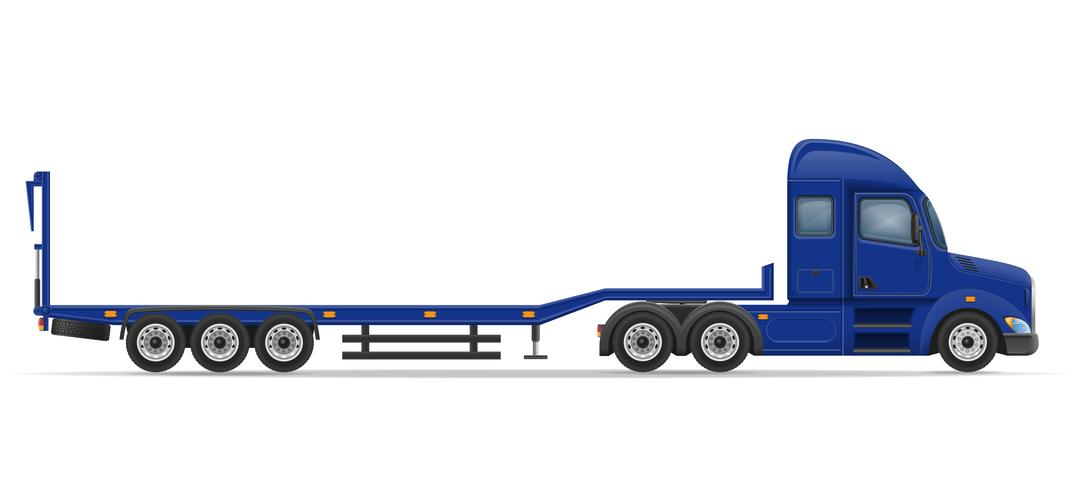 vrachtwagen oplegger voor transport van auto vectorillustratie vector