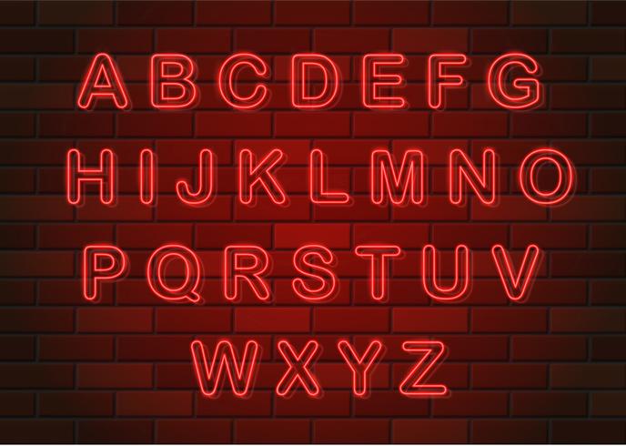 gloeiende neon letters Engelse alfabet vectorillustratie vector