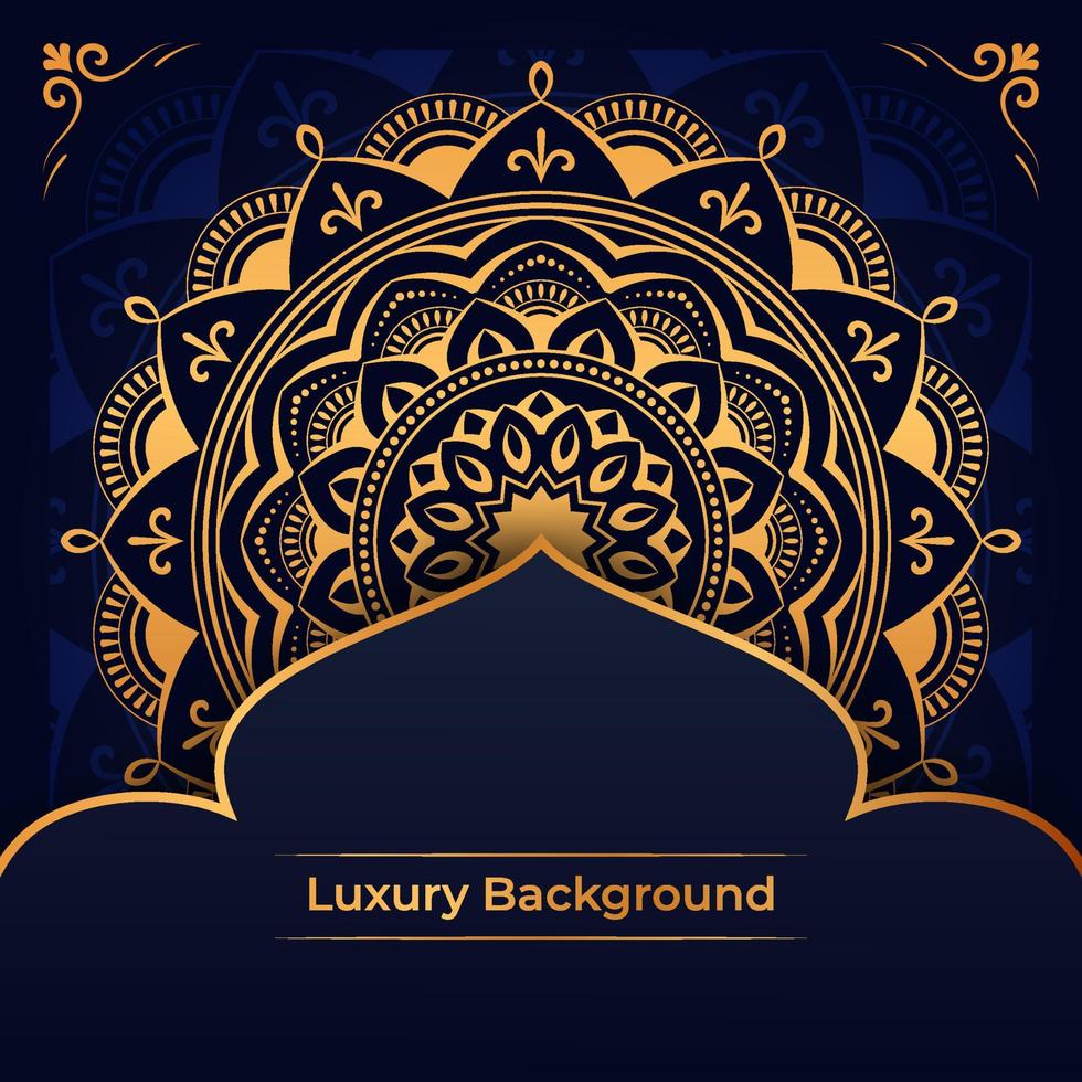 luxe mandala achtergrond met gouden arabesk patroon. decoratieve mandala-ontwerpachtergrond in gouden kleur vector