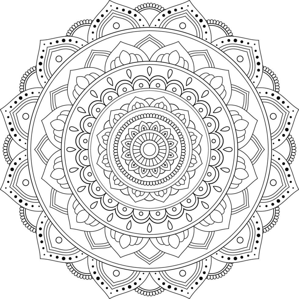 circulaire patroon bloem mandala, decoratieve sieraad vectorillustratie. indisch, arabisch, turks, pakistan, islamitische decoratiestijl. kleurboek pagina. vector