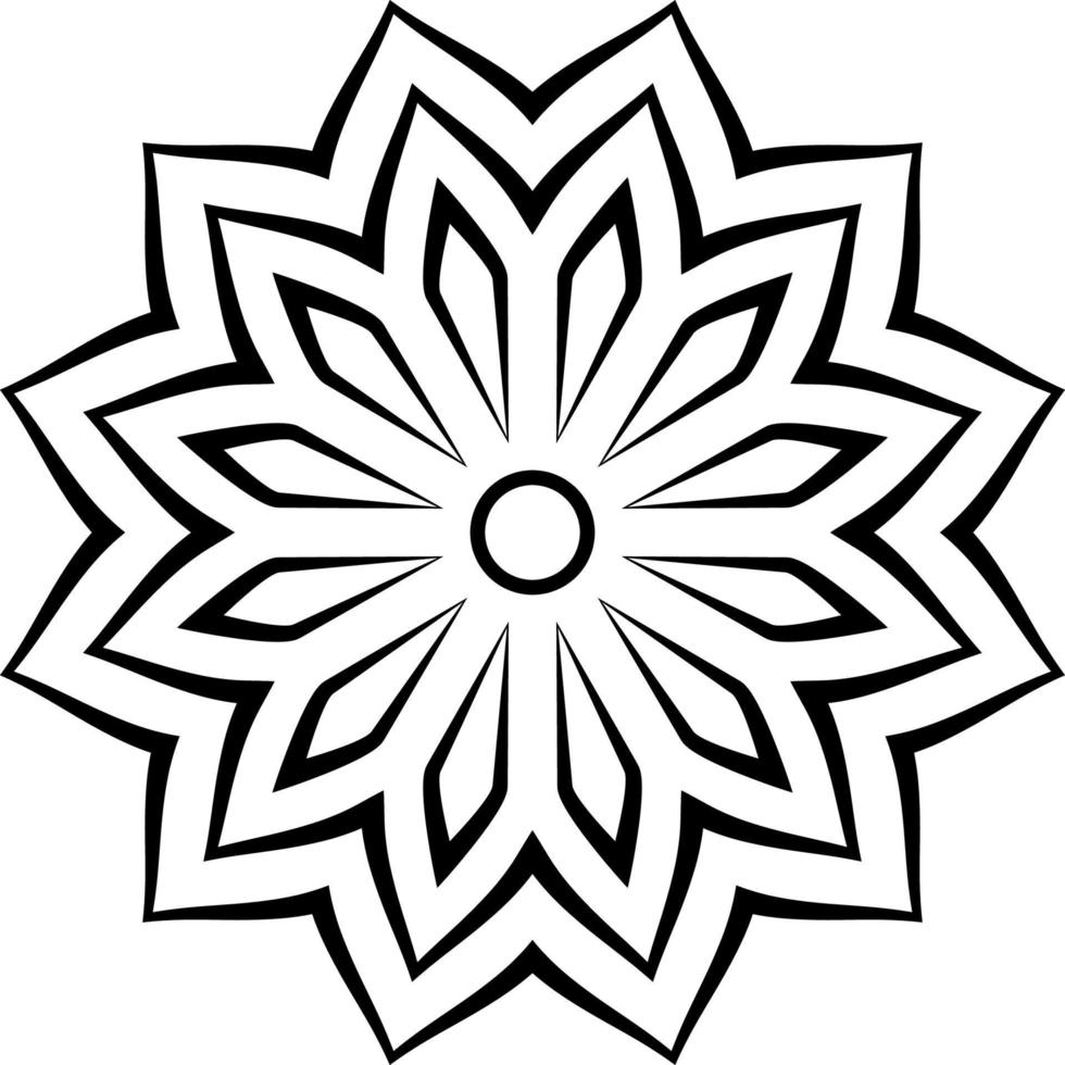 eenvoudige eenvoudige mandala-vorm om in te kleuren, eenvoudige symboolmandala. vector