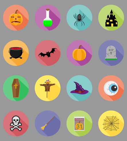 Halloween plat pictogrammen vector illustratie