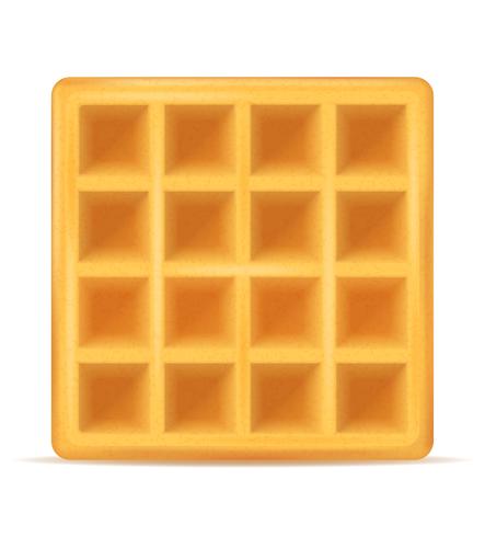 Belgisch wafel zoet dessert voor ontbijt vectorillustratie vector