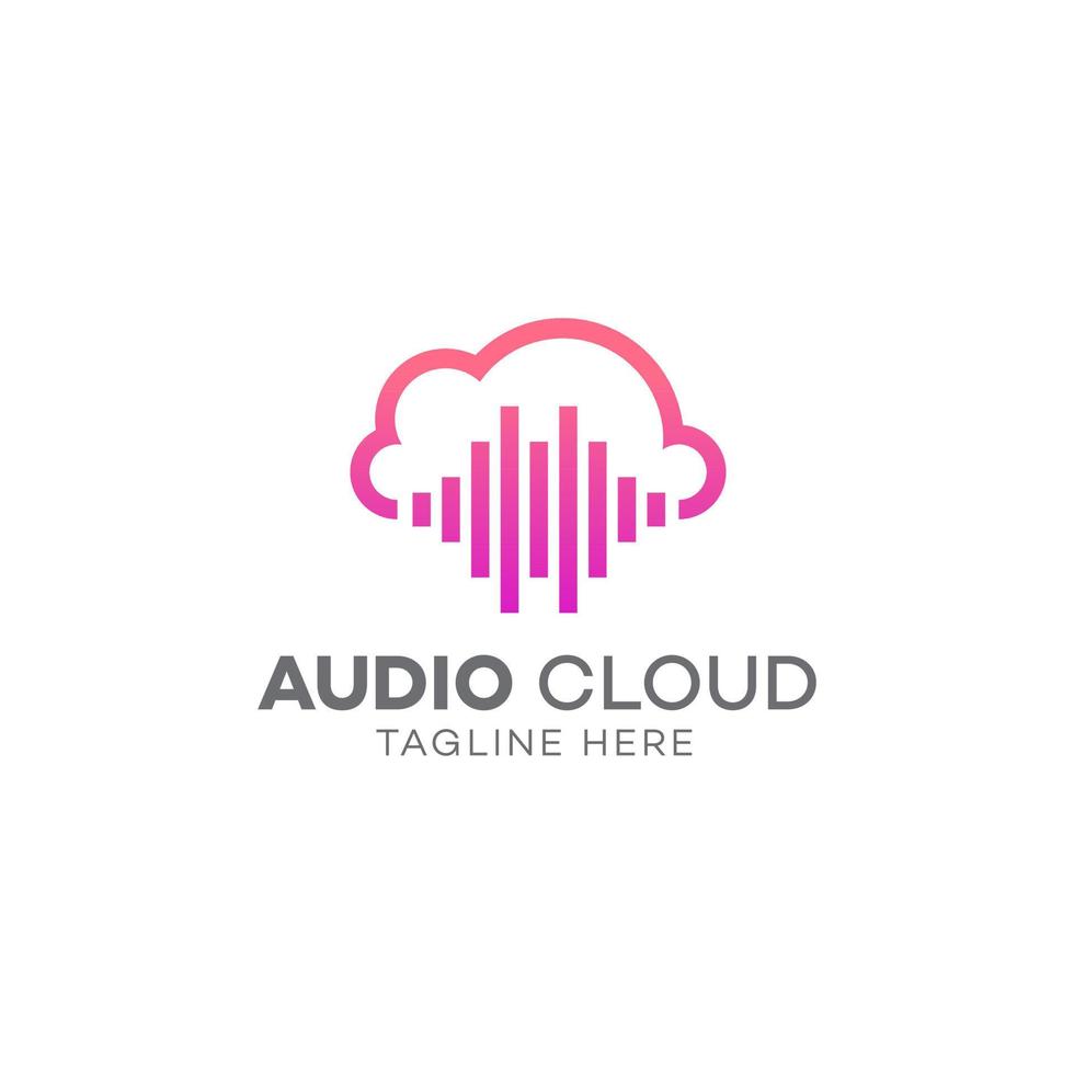 audio cloud logo ontwerp sjabloon vector