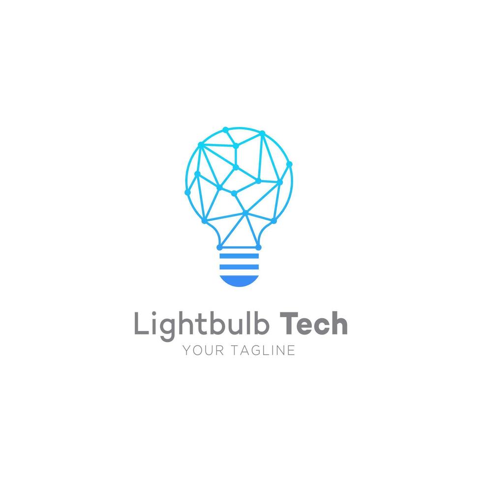 gloeilamp tech logo ontwerpsjabloon vector